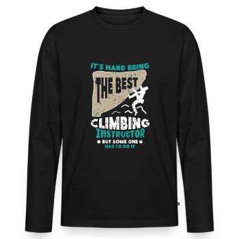 Climbing instructor Climbing instructor climbing climbing course - Men's Premium Organic Long Sleeve Shirt - black - Front - Nico (187cm)
