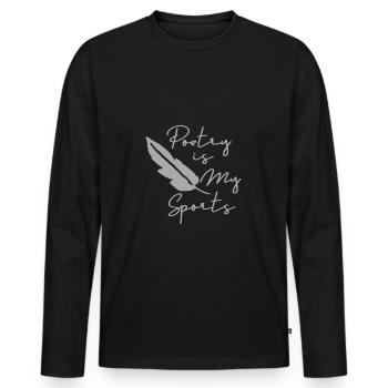 Poetry Poetry Poetry Poetry Poetry Language Poem - Men's Premium Organic Long Sleeve Shirt - black - Front - Nico (187cm)