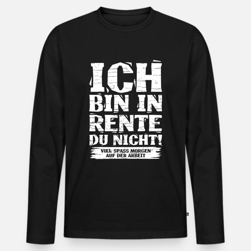 Rente - Männer Premium Bio Langarmshirt - Schwarz