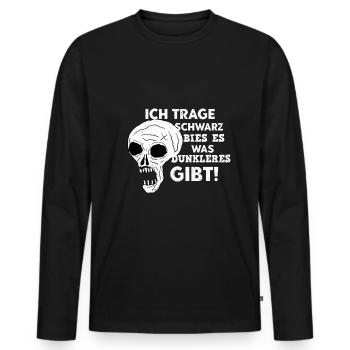 Schwarze Kleidung Gothik Emo Rock - Männer Premium Bio Langarmshirt - Schwarz - Vorne - Nico (187cm)