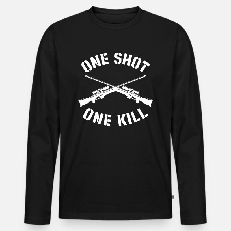 Sniper - Männer Premium Bio Langarmshirt - Schwarz