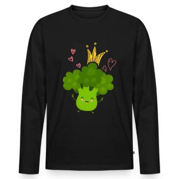 Brocolis - T-shirt manches longues Premium bio Homme - noir - Devant - Nico (187cm)