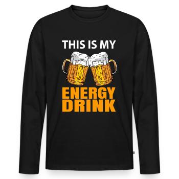 Bier Energy Drink Geschenk - Männer Premium Bio Langarmshirt - Schwarz - Vorne - Nico (187cm)