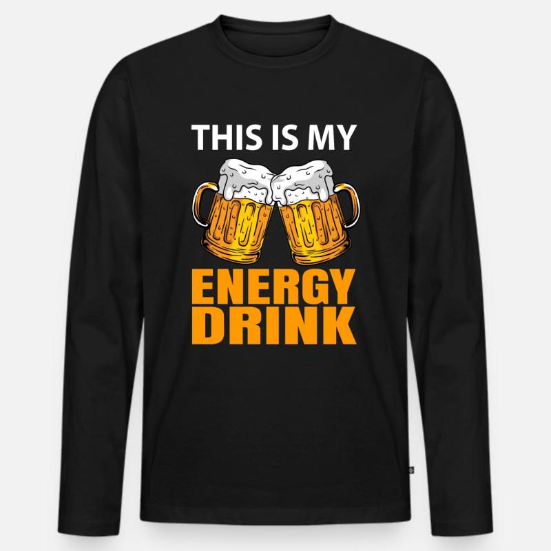Bier Energy Drink Geschenk - Männer Premium Bio Langarmshirt - Schwarz