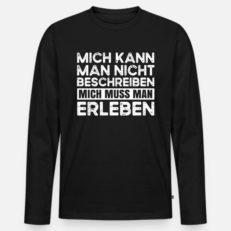 Lustiger Spruch - Männer Premium Bio Langarmshirt - Schwarz