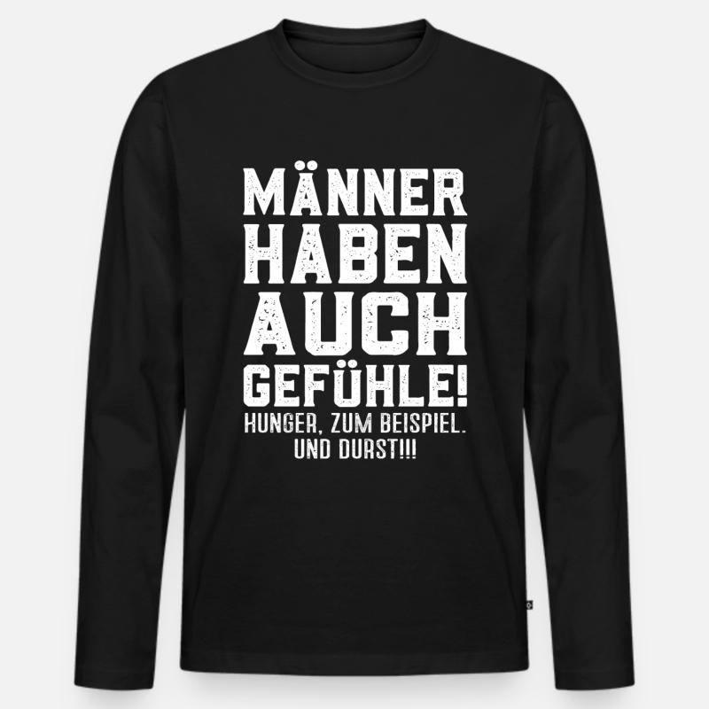 Lustiger Spruch - Männer Premium Bio Langarmshirt - Schwarz
