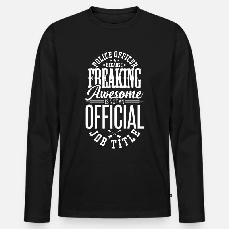 Polizei - Männer Premium Bio Langarmshirt - Schwarz