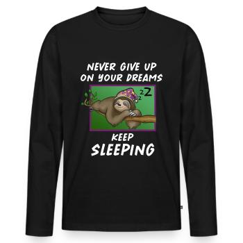 dormir - T-shirt manches longues Premium bio Homme - noir - Devant - Nico (187cm)