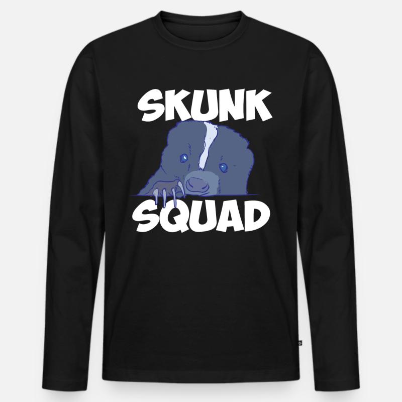 Skunk-Kader - Männer Premium Bio Langarmshirt - Schwarz