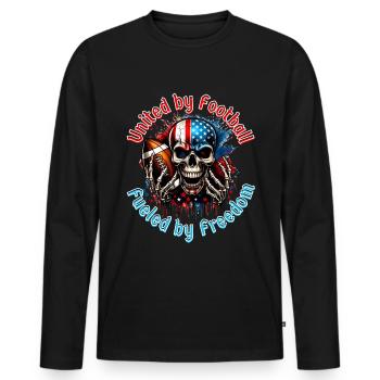 Aggressive Skull for American Football - Men's Premium Organic Long Sleeve Shirt - black - Front - Nico (187cm)