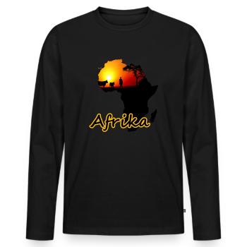Afrique - T-shirt manches longues Premium bio Homme - noir - Devant - Nico (187cm)