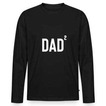 Dad 2 father of Two kids Fathers Day Gift Dad Gram - Männer Premium Bio Langarmshirt - Schwarz - Vorne - Nico (187cm)