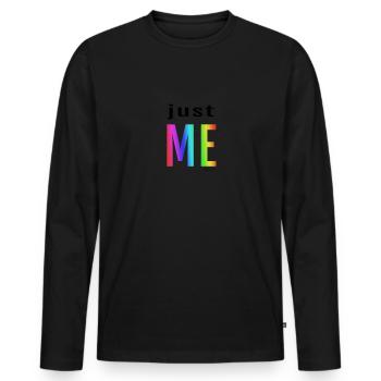 JUST ME Gay Gay Pride LGBT CSD Parade T-Shirt - T-shirt manches longues Premium bio Homme - noir - Devant - Nico (187cm)