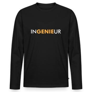 Ingenieur Genie Maschinenbau Student Techniker - Männer Premium Bio Langarmshirt - Schwarz - Vorne - Nico (187cm)