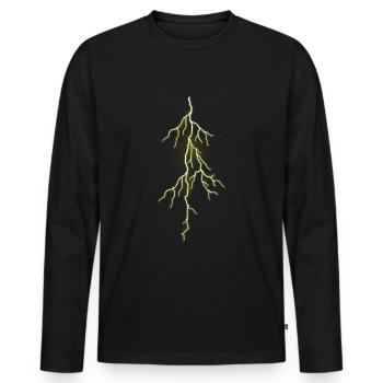 Lightning Lightning Thunderstorm Thunderstorm Storm - Men's Premium Organic Long Sleeve Shirt - black - Front - Nico (187cm)
