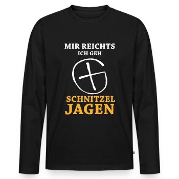 Geocaching Geocacher Schnitzeljagd GPS Cache - Männer Premium Bio Langarmshirt - Schwarz - Vorne - Nico (187cm)