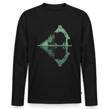 Bogenschütze Bogenschießen Bogensport Vintage - Männer Premium Bio Langarmshirt - Schwarz - Vorne - Nico (187cm)