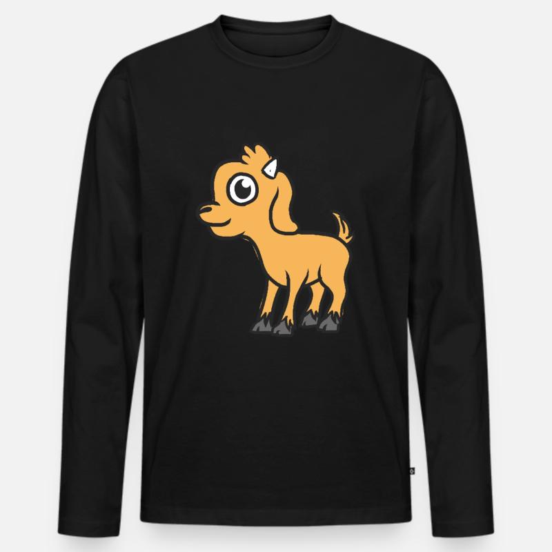 Baby Ziege - Männer Premium Bio Langarmshirt - Schwarz