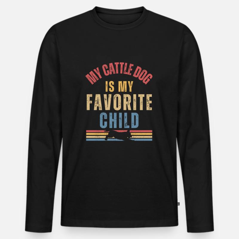 Cattle dog - Männer Premium Bio Langarmshirt - Schwarz