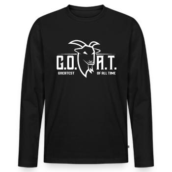 GOAT Greatest Of All Time G.O.A.T. - Men's Premium Organic Long Sleeve Shirt - black - Front - Nico (187cm)