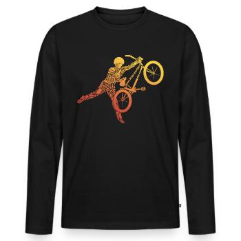 BMX Bike Tricks Cyclist Stunts BMX - Men's Premium Organic Long Sleeve Shirt - black - Front - Nico (187cm)