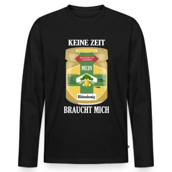 Imker Lustiger Spruch Mein Honig Braucht Mich - Männer Premium Bio Langarmshirt - Schwarz - Vorne - Nico (187cm)
