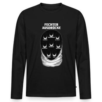 Fechter Fechtmeister Lustig Fechtsportler - Männer Premium Bio Langarmshirt - Schwarz - Vorne - Nico (187cm)