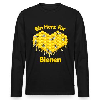 Ein Herz Für Bienen Imker Honig - Männer Premium Bio Langarmshirt - Schwarz - Vorne - Nico (187cm)