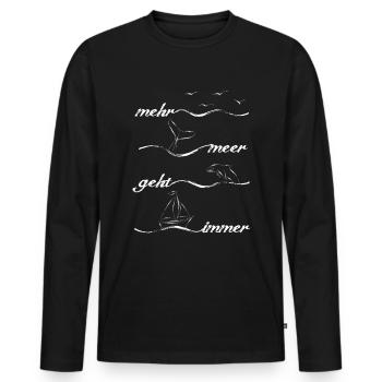 Mehr Meer Geht Immer - Männer Premium Bio Langarmshirt - Schwarz - Vorne - Nico (187cm)