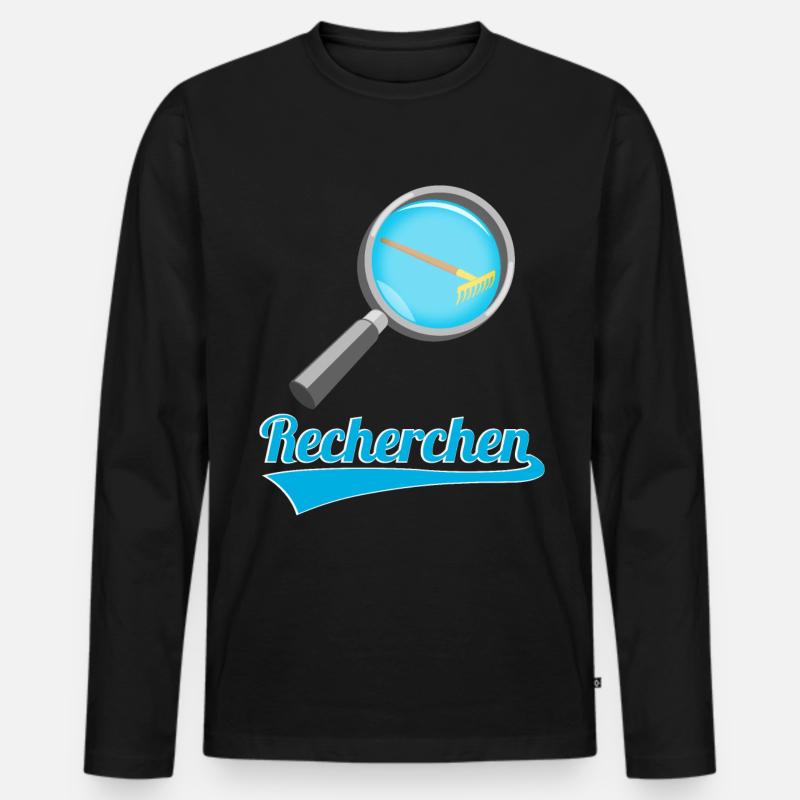 Recherchen Wortwitz - Männer Premium Bio Langarmshirt - Schwarz