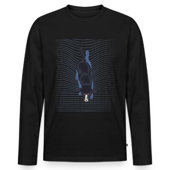 Bernese Mountain Dog swims Appenzeller Entlebucher - Men's Premium Organic Long Sleeve Shirt - black - Front - Nico (187cm)