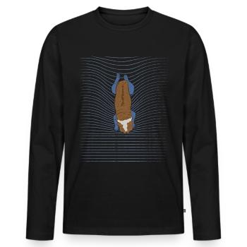 French Bulldog Swimming Dog - Men's Premium Organic Long Sleeve Shirt - black - Front - Nico (187cm)