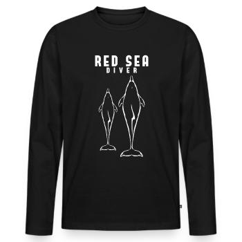 Diving Dolphin Egypt Scuba - Men's Premium Organic Long Sleeve Shirt - black - Front - Nico (187cm)