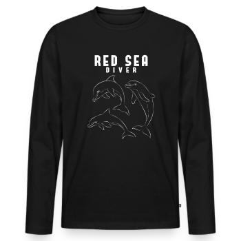Plongée sous-marine Dolphin Mer Rouge - T-shirt manches longues Premium bio Homme - noir - Devant - Nico (187cm)