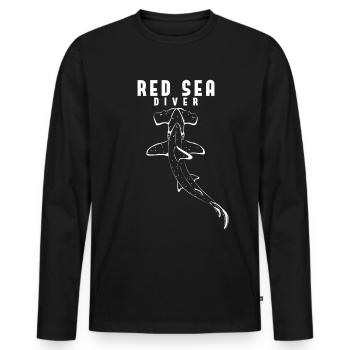 Diving Hammerhead Shark Egypt Holidays - Men's Premium Organic Long Sleeve Shirt - black - Front - Nico (187cm)