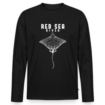 Rotes Meer Taucher Adlerrochen Tauchen Rochen - Männer Premium Bio Langarmshirt - Schwarz - Vorne - Nico (187cm)
