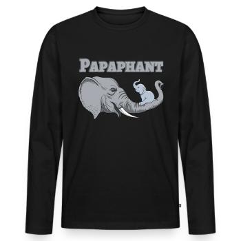 Vatertag Papaphant Papa Vater - Männer Premium Bio Langarmshirt - Schwarz - Vorne - Nico (187cm)