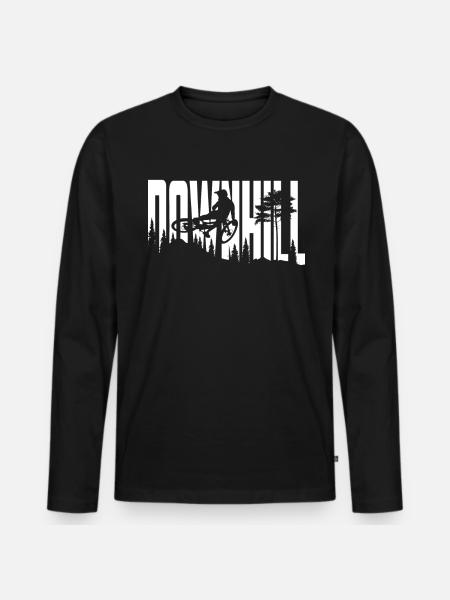 Downhill MTB DH - Men's Premium Organic Long Sleeve Shirt - black