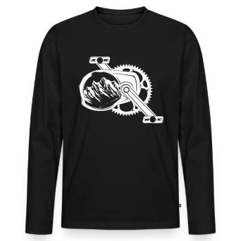 E Bike Bike Electric Mountain Bike MTB - Men's Premium Organic Long Sleeve Shirt - black - Front - Nico (187cm)