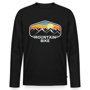 Mountain Bike Vintage Retro - Men's Premium Organic Long Sleeve Shirt - black - Front - Nico (187cm)