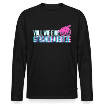 Strandhaubitze Glitch Vaporwave Lustiger Spruch - Männer Premium Bio Langarmshirt - Schwarz - Vorne - Nico (187cm)