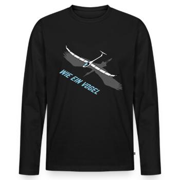 Segelflug Fliegen Lustiger Segelflieger Spruch - Männer Premium Bio Langarmshirt - Schwarz - Vorne - Nico (187cm)