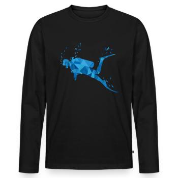 Tauchen Scuba Taucher Polygon - Männer Premium Bio Langarmshirt - Schwarz - Vorne - Nico (187cm)