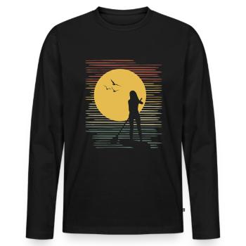 Stand Up Paddle SUP Vintage Retro - Men's Premium Organic Long Sleeve Shirt - black - Front - Nico (187cm)