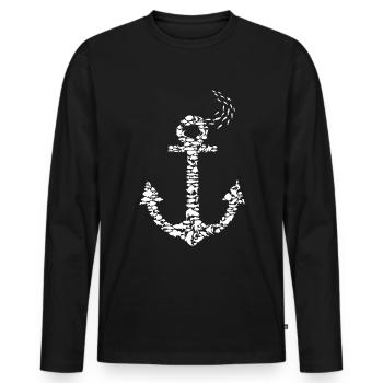 Anchor Marine Animals Captain - Men's Premium Organic Long Sleeve Shirt - black - Front - Nico (187cm)