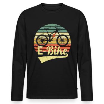 E-Bike Retro Vintage EBike VTT VTT - T-shirt manches longues Premium bio Homme - noir - Devant - Nico (187cm)