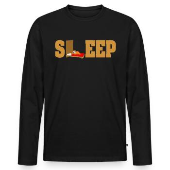 SOMMEIL Paresseux Sommeil - T-shirt manches longues Premium bio Homme - noir - Devant - Nico (187cm)