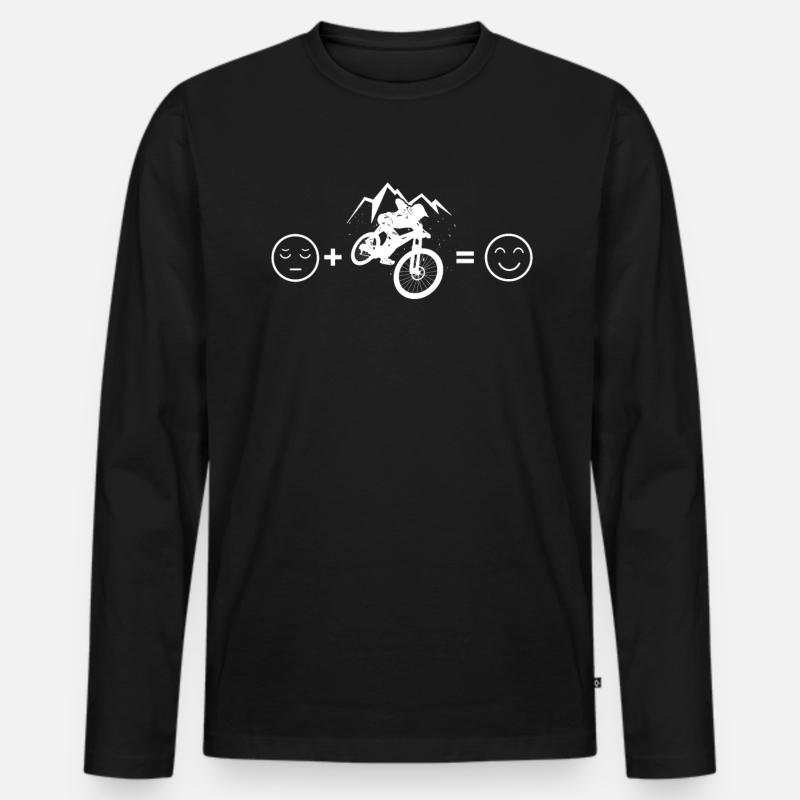 Mountainbike Downhill MTB - Männer Premium Bio Langarmshirt - Schwarz