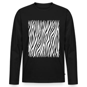 Zebra Muster Karneval Kostüm Zebrastreifen - Männer Premium Bio Langarmshirt - Schwarz - Vorne - Nico (187cm)