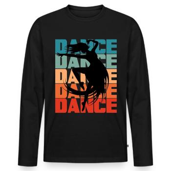 Danse Danse Tanzen Rétro Vintage - T-shirt manches longues Premium bio Homme - noir - Devant - Nico (187cm)